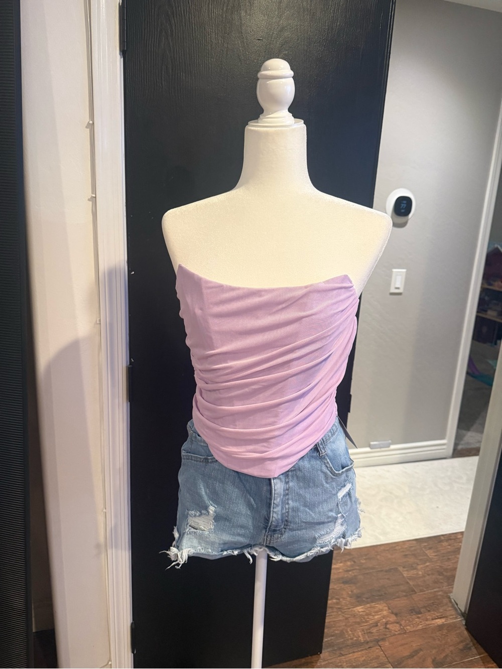 Strapless Ruched Lilac Tube Top